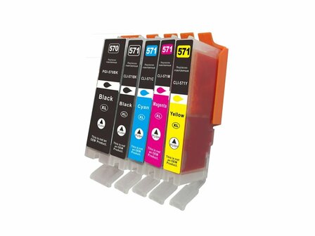 Canon pixma MG5753 inktcartridges CLI-571 / PGI-570 set 5 stuks Compatible