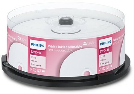 Philips DVD-R 4.7 GB Inkjet Printable 25 stuks