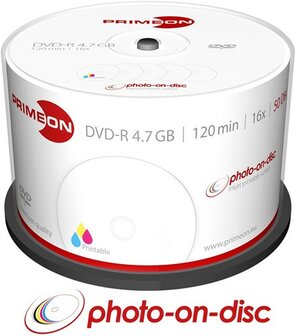 Primeon DVD-R 4.7 GB Inkjet Printable 50 stuks