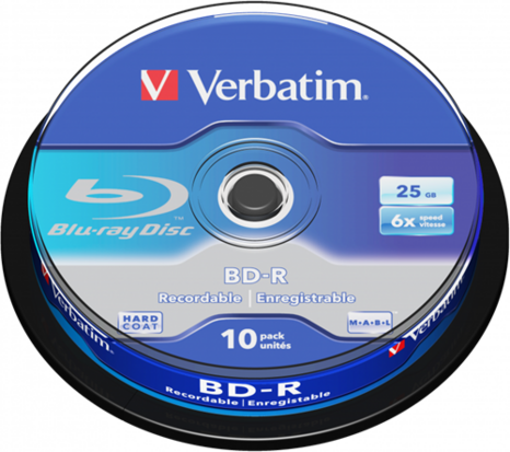 Verbatim BD-R 25 GB 6x Speed in Cakebox 10 Stuks