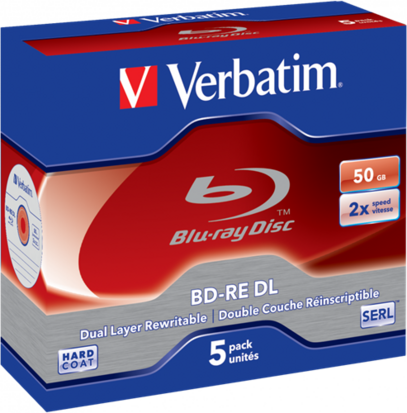 Verbatim BD-RE DL 50 GB 2x Speed In Jewelcase 5 Stuks