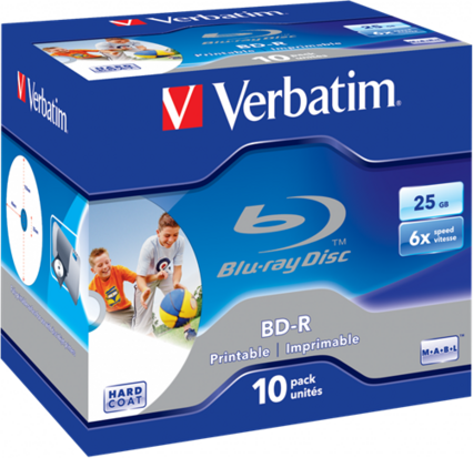 Verbatim BD-R Printable 25 GB 6x Speed In Jewelcase 10 Stuks