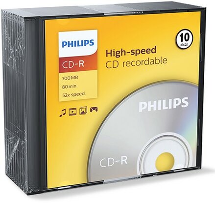 Philips CD-R 700 MB Slimcase 10 stuks