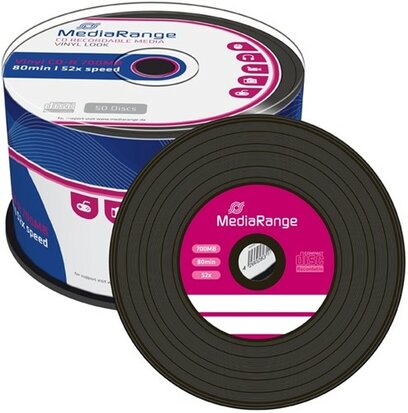 MediaRange CD-R 700 MB Black Vinyl 50 Stuks