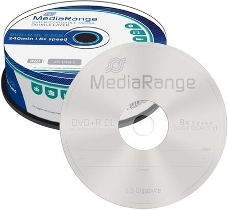 MediaRange DVD+R DL 8.5 GB 25 stuks 