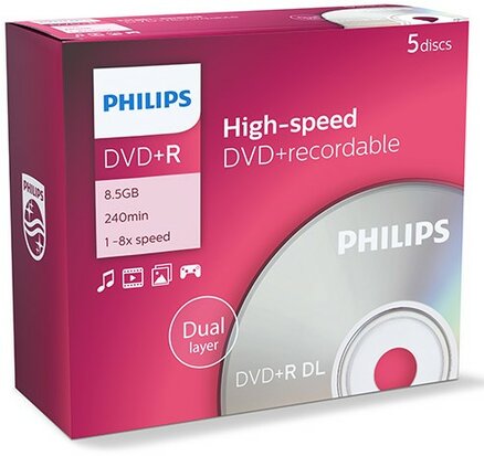 Philips DVD+R DL 8.5 GB 5 stuks 