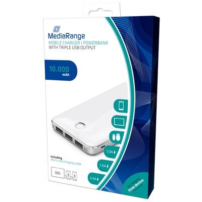 MediaRange Powerbank 10.000mAh 4x laden